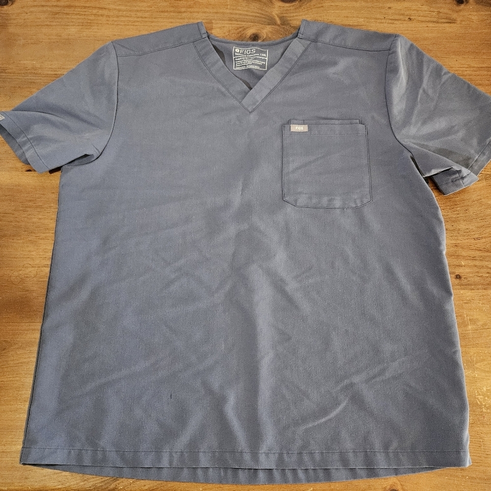 Figs Scrub Top Technical Collection Men's Leon XXL Light Gray Pocket Top Shirt